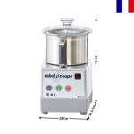 Cutter de Table Professionnel – Cuve Inox 5,9 L – 750 W – 1 Vitesse – Minuterie – 230 V - R 5 1V | 24608M | ROBOT COUPE