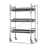 Chariot d'Égouttage Démontable Inox 3 Niveaux pour 35 Bacs GN 1/1 et Plateaux | 140702 | L2G
