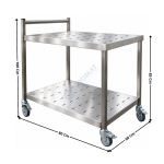 Desserte Roulante pour rayons marée et fruits et légumes - Inox AISI 304 à 2 Plateaux Perforés – 800 × 600 mm | 52319 | L2G