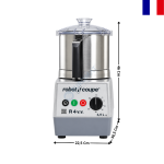 Cutter de Table Professionnel – Cuve Inox 4,5 L – 1 000 W – Vitesse Variable – 230 V - R 4 V.V. | 22411M | ROBOT COUPE