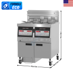 Friteuse 1 Cuve de 18 L. + 2 Cuves de 9 L. avec Filtration Automatique - Série GVE | GVE072+1XSPLITSS  | HENNY PENNY